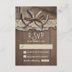 Rustikale Hochzeitskarten RSVP Karte