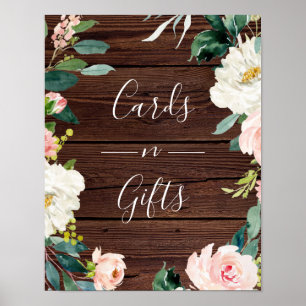 Rustikale Hochzeitskarten und Geschenke aus Holz Poster