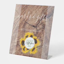 Rustikale Hochzeitskarten und Geschenke für Sonnen Sockelschild