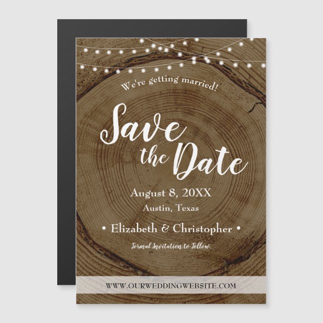 Rustikale Hochzeitskerzenleuchten magnetisch Magnetkarte (Vorne/Hinten)