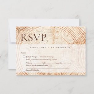 Rustikale Hochzeitsmahlzeiten Wahlmöglichkeiten Ho RSVP Karte