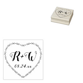 Rustikale Hochzeitsmonographie Gummistempel