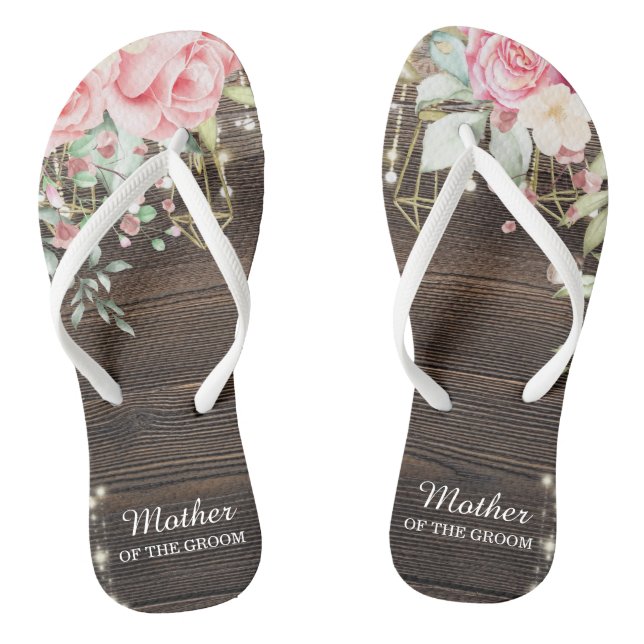 Rustikale Hochzeitsmutter aus Holz Flip Flops (Fußbett)