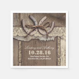 rustikale Hochzeitspapiere - Hufeisen Serviette