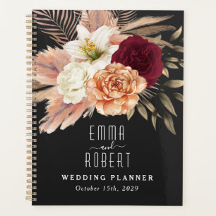 Rustikale Hochzeitsplanerin mit Blumenmotiv Planer