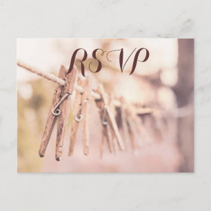 Rustikale Hochzeitspostkarten Einladungspostkarte