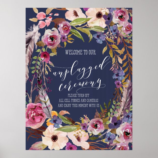 Rustikale Hochzeitsprogramm-Hochzeitsgesellschaft- Poster (Vorne)