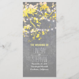 Rustikale Hochzeitsprogramme für Graue und Gelbe Z Programm