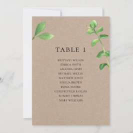 Rustikale Hochzeitssitzkarte. Land botanisch Einladung