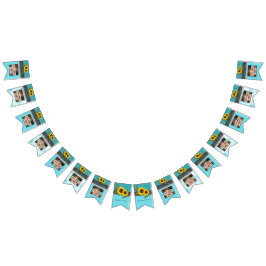 Rustikale Hochzeitssonnenblume Aquamariner Holzgra Wimpelkette