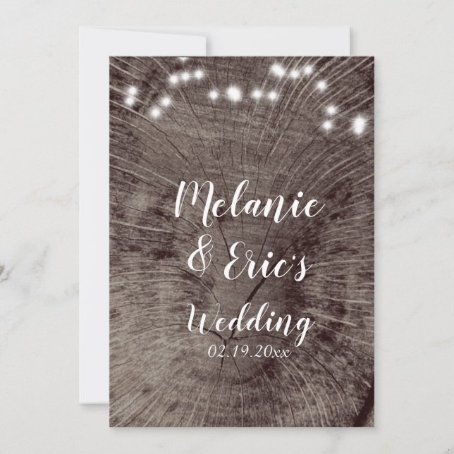 Rustikale Hochzeitsstammlichter Hochzeitsprogramm Einladung (Vorderseite)