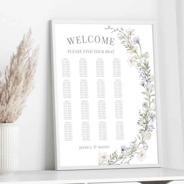 Rustikale Hochzeitstabelle für Blütenblumen Poster (Von Creator hochgeladen)