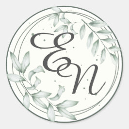 Rustikale Hochzeitstickereien mit roten Blätter Runder Aufkleber