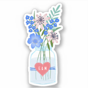 Rustikale Hochzeitstile Liebe Herzinitiativen Aufkleber