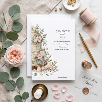 Rustikale Hochzeitstorte Einladung