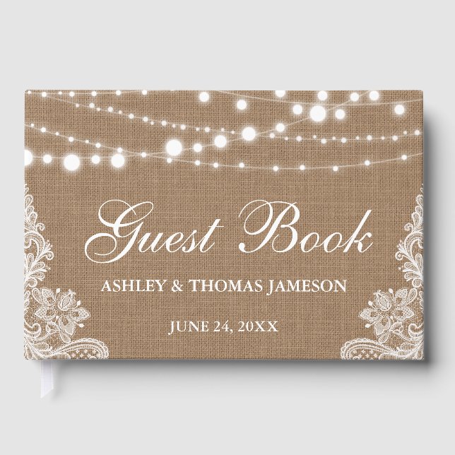 Rustikale Hochzeitstraßen Gästebuch (Vorderseite)