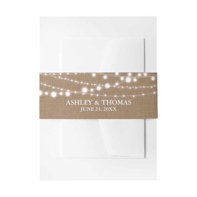 Rustikale Hochzeitstraßenlampen Einladungsbanderole (Vorderseite Beispiel)