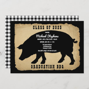 Rustikale Hog Graduation Party - GRILLEN im Hinter Einladung