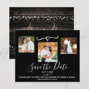 Rustikale Holz Boho Chic Foto Hochzeit Einladung