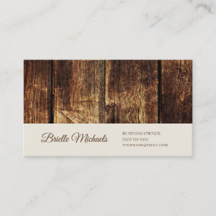 Rustikale Holz-Geschäftsinhaber-Design Visitenkarte