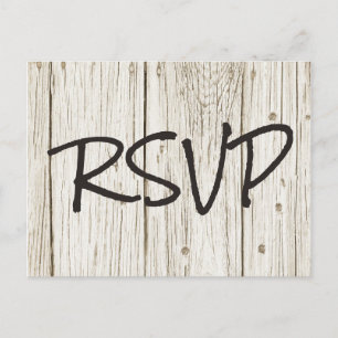 Rustikale Holz Hochzeit RSVP Einladungspostkarte