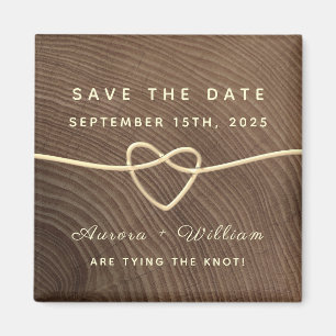 Rustikale Holz-Hochzeit Save The Date Einladungsma Magnet