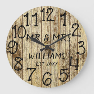 Rustikale Holz Hochzeit zum Jubiläum von Herrn und Große Wanduhr