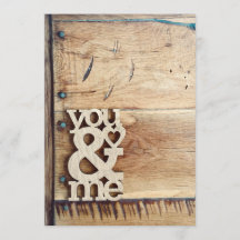 Rustikale Holz-Hochzeitskarten für Dich und Mich