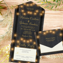 Rustikale Holz-Lichterkette Hochzeit
