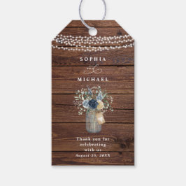 Rustikale Holz-Lichterketten-Mason-Jar-Geschenkanh Geschenkanhänger