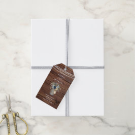 Rustikale Holz-Lichterketten-Mason-Jar-Geschenkanh Geschenkanhänger