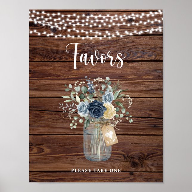 Rustikale Holz-Lichterketten-Mason-Jar-Geschenke-S Poster (Vorne)
