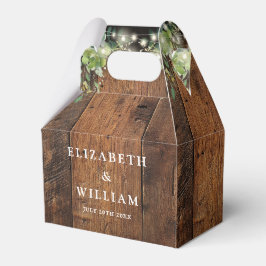 Rustikale Holz-Lichterketten mit Grün für die Hoch Geschenkschachtel