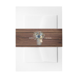 Rustikale Holz-Mason-Glas-Hochzeits-Einladung Einladungsbanderole