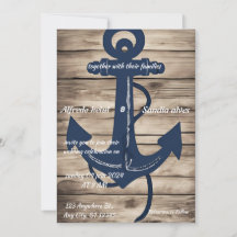 Rustikale Holz Navy Blau Anker Nautische Hochzeit