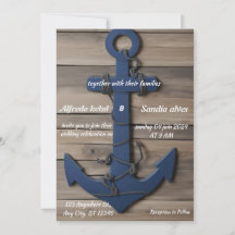 Rustikale Holz Navy Blau Anker Nautische Hochzeit