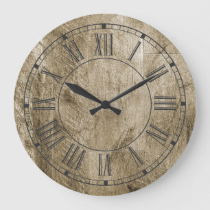 Rustikale Holz-Römische-Ziffern-Landhaus-Uhr Große Wanduhr