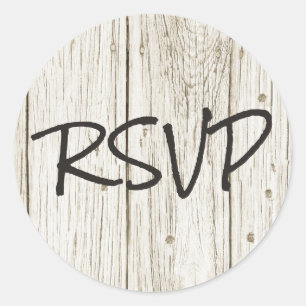 Rustikale Holz-RSVP Runder Aufkleber