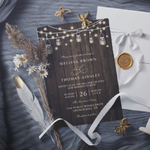 Rustikale Holz- und Lichter Landhaus-Hochzeit mit Einladung