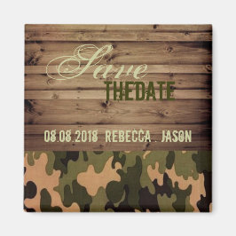 rustikale Holz Western Camouflage Hochzeit speiche Magnet