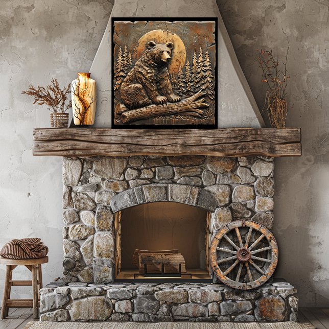 Rustikale Holzbärenbaume, die die Sonne bestimmen Poster (Von Creator hochgeladen)