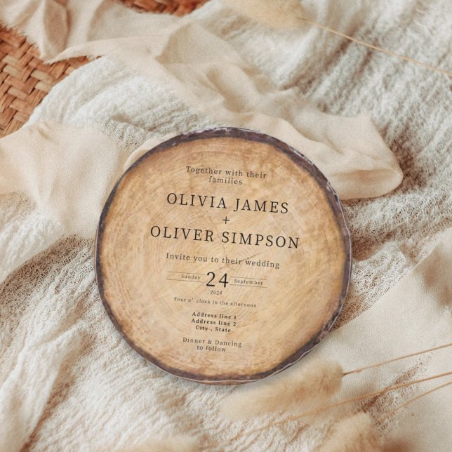 Rustikale Holzbaumstumpf Einladung (Von Creator hochgeladen)