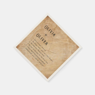 Rustikale Holzbaumstumpf Serviette