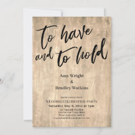 Rustikale Holzbearbeitung, um sie zu haben und zu Einladung