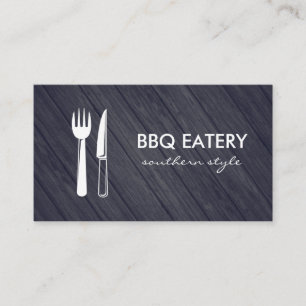 Rustikale Holzbestecke BBQ-Gastronomie Visitenkarte