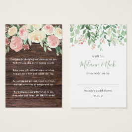 Rustikale Holzblume ohne Wrap Dusche Geschenk-Tag