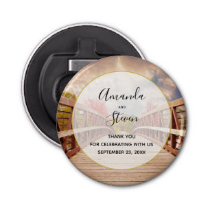 Rustikale Holzbrücke im Land dank Hochzeit Flaschenöffner