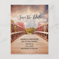 Rustikale Holzbrücke im Land Save the Date
