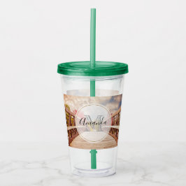 Rustikale Holzbrücke in der Country Monogram Acryltrinkbecher