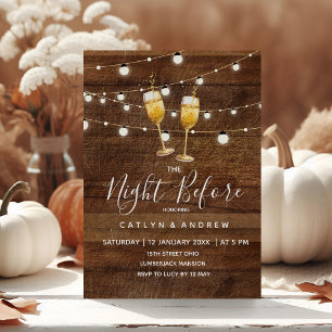Rustikale Holzcocktail-Saite leuchtet vor der Nach Einladung